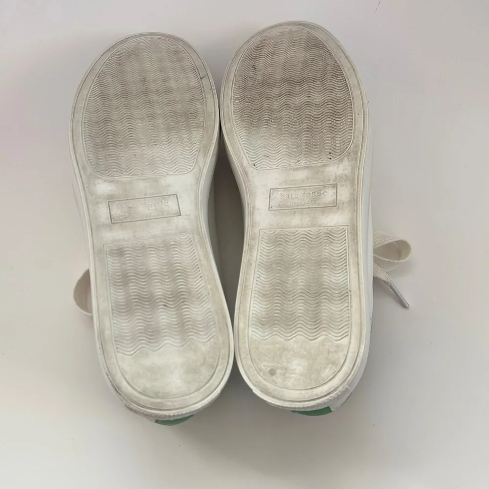 KATE SPADE White Leather Low Top Sneakers Women’s Size 10